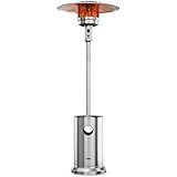 EAST OAK Anti-rust 50,000 BTU Patio Heater for Outdoor Use With Wheels, Double-Layer Stainless Steel Burner and Round Table Design, Outdoor Patio Heater for Home and Commercial, Stainless Steel