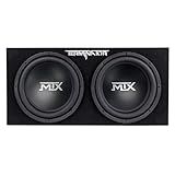 MTX Dual 12-Inch Subwoofers with Loaded Enclosure, 1200W Max Power, 400W RMS, Terminator - Car Audio Subwoofer and Speaker System with Deep Bass Sound