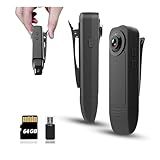 Mini Body Camera with Audio & Video Recording - Small POV Cam 1080P with 64G Card - Wearable Personal Portable Cameras Recorder DV - Night Version Camcorder for Security Work Records Guard Traveling