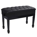 ALAPUR Adjustable Duet Piano Bench with Storage, 28.7" Duet Keyboard Seat