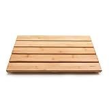 GOBAM Natural Bamboo Bath Mat - Non-Slip Shower & Bathtub Mat, Easy Clean Indoor & Outdoor Floor Mat for Spa, Sauna, Pool - Small 19.7 x 13 inches