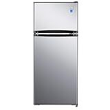 Avanti RA45B3S Apartment Refrigerator Freestanding Reversible Dual Doors Compact Design Fridge with Top Freezer, Adjustable Shelves, Full Range Temperature Control, with Crisper, 4.5-Cu.Ft, Metallic