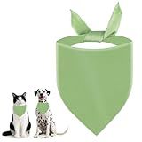 Uoiispet Blank Green Dog Bandanas, DIY Plain Dog Bandana Solid Scarf for Medium Dogs Birthday/Party Fun Pet Idea Gift