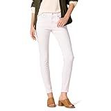 Amazon Essentials Women's Mid-Rise Stretchy Skinny Denim Jeans, 5-Pocket, White, 8 Short