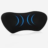 Lekewn Lumbar Support Pillow for Office Chair and Car - Ergonomic Memory Foam Back Support Cushion for Automotive Seat, Desk Chair, and Recliner (Black)