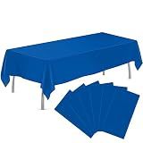 tujol Royal Blue 6 Pack Plastic Table Cloth 54" x 108", Disposable Tablecloths Rectangle Table Cover, Plastic Tablecloths for Parties