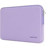 RAINYEAR 15.6 Inch Laptop Sleeve Case Compatible with 15.6 Inch Computer Chromebook PC Notebook Ultrabook, Protective Soft Padded Lightweight Laptop Carrying Bag Cover, Purple