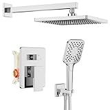 Gabrylly Shower System, Shower Faucets Sets Complete for Bathroom with High Pressure 10" Rain Shower and Handheld Shower, 2 Way Shower Valve Kit, Chrome