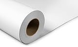 Denny Mfg - Seamless Paper Backdrop for Photoshoot with Free Gaffer Tape – Bright White Photography Paper Roll Background with Matte Finish for Studio, Video & Content Creation – (107 in x 36 ft)