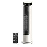 FLANUR 1500W Tower Indoor Space Heater for Home with Programmable Thermostat, 12H Timer & Remote Control, Oscillation and ECO Mode, Electric Heaters for Office, Bedroom, Home (Ivory)