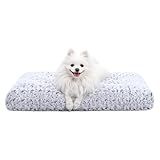 KSIIA Washable Dog Bed Deluxe Plush Dog Crate Beds Comfy Kennel Pad Anti-Slip Pet Sleeping Mat for Large, Jumbo, Medium, Small Dogs Breeds, 29" x 21", Gray