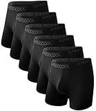 BAMBOO COOL Moisture-Wicking Soft Men's Underwear Boxer Briefs for Men With Open Fly Pouch (6 pack) L