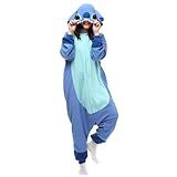 Wishliker Adult Onesie Animal Pajamas Halloween Cosplay Costumes Party Wear Blue XL