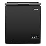 Igloo 5.0 Cu Ft. Upright Deep Freezer Chest- Deep Freezer with Quick Freezing System & Adjustable Thermostat- Low Noise Freezer with Removable Basket & LED Lights for Homes, Garages & Basements- Black