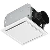 Homewerks 7140-80 Bathroom Fan Ceiling Mount Exhaust Ventilation, 1.5 Sones, 80 CFM, White