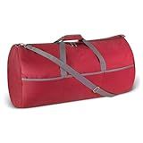 Amazon Essentials 32.4" Extra Large Foldable Nylon Duffel Bag for Travel/Storage with Zippered Pockets, 9254 Cubic Inch (150L), 50-LBS Capacity, Red (Previously Amazon Basics)