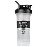 BlenderBottle Classic V2 Shaker Bottle Perfect for Protein Shakes and Pre Workout, 28-Ounce, Clear/Black