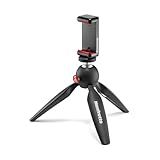 Manfrotto Mini Tripod with Universal Smartphone Clamp, Made in Italy, for iPhone with or Without Case, CSC, Vlogging, Videography, MKPIXICLMII-BK