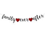 Family Ever After Banner, Pre-Strung Black Glitter Adoption Party Party Supplies Adoption Day Gifts The Day I Got You Forever Family Party Decor