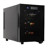 Koolatron Wine Fridge - Wine Cooler, 6 Bottle Cabinet for Champagne, Red & Whitewine, Freestanding Cellar For Bar, Home, Small Kitchen, Double Paned Glass Door