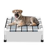 Raised Elevated Dog Bed - Portable Dog Cot with Sturdy Stainless Steel Frame, Weather-Resistant Hammock Bed for Camping