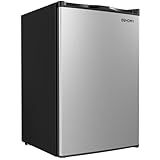 EUHOMY Upright freezer, 3.0 Cubic Feet, Single Door Compact Mini Freezer with Reversible Stainless Steel Door, Small freezer for Home/Dorms/Apartment/Office, Silver