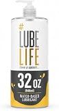 LUBELIFE Water-Based Lube – Personal Lubricant for Men, Women & Couples, Travel Size, Non-Staining, Easy Clean-Up, Toy-Safe, 32 Fl Oz