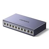 UGREEN Ethernet Switch, 10-Port PoE Switch, 8 PoE+@60W + 2 Gigabit Uplink, Plug & Play, Standard/Port Isolation(VLAN)/Extend Mode, PoE Auto Recovery, Metal Unmanaged Network Hub for Security Camera