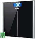 Etekcity Bathroom Scale for Body Weight, Highly Accurate Digital Electronic Weighing Machine for People, LCD Display, Large Size, 6mm Tempered Glass for Safe Home Use, Batteries Included, 400 lbs