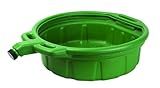 Groz Antifreeze Drain Pan, 4.25 Gallon / 16 Liter Green HDPE Coolant Catch Pan with Anti-Splash Lip, Baffles, Large Handle and Anti-Spill Spout Cap for Auto Shops and Garages (41961)