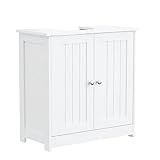 Bonnlo Pedestal Sink Storage Cabinet with 2 Doors Traditional Under Sink Cabinet Bathroom Space Saver Organizer with Adjustable Shelf White 23 5/8" W x 11 7/16" D x 23 5/8" H