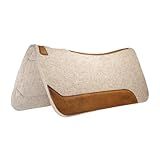 Weaver Equine 33" x 32" Contoured Wool Blend Felt Horse Saddle Pad, Shock Absorbing Western Saddle Pad for Protection, Durable Equine Supplies, ‎Tan