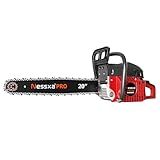 62cc Gas Chainsaw 20-Inch, Commercial Grade Chainsaw with Ergonomic Handle & Automatic Oiler, 2-Cycle Engine for Lumberjacks, Storm Cleanup, Ranch Use