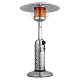 Magshion Portable Tabletop Patio Heater, 11,000 Btu Outdoor Heaters Stainless Steel Outside Gas Heater with Safety Tilt Switch and Burner Screen Guard for Commercial and Residential (Silver)