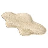 Handcrafted Travertine Decorative Tray, Cloud Shaped Tray for Vanity, Unique Trinket Dish for Jewelry Ring Necklace, Natural Stone Key Tray for Entrance Living Room Vanity (Beige 11.8" x 6.3")