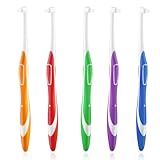 Ouligay 5Pcs End Tuft Toothbrush Tufted Brush Single Tuft Toothbrush Adult Interspace Toothbrushes Tiny Small Head Interdental Orthodontic Toothbrushes for Braces Detail Cleaning