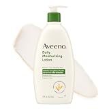 Aveeno Daily Moisturizing Body Lotion for Normal to Dry Skin, Moisturizer with Soothing Prebiotic Oat, Non Greasy, Non Comedogenic, Fragrance Free Body Lotion for Women & Men, 18 Fl Oz
