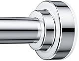 TEECK Shower Curtain Rod, 32-80 inch Adjustable Spring Tension Curtain Rod, Never Rust Anti-Slip Shower Curtain Rod for Bathroom, No Drilling, Never Collapse, Easy to Use, Silver