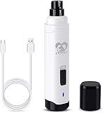 Casfuy Dog Nail Grinder Upgraded - Professional 2-Speed Whisper-Quiet Electric Pet Nail Trimmer Painless Paws Grooming & Smoothing for Small Medium Large Dogs & Cats (White)