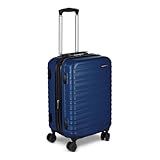 Amazon Basics 21" Hardside Carry-On Luggage with Multi-directional Wheels, Expandable for Up to 25% More Space, Scratch-Resistant Surface, Organized Interior, Navy Blue