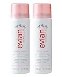 Evian Facial Spray 1.7 oz Travel Duo - Hydrating Mineral Water Mist for Face & Skin - Refreshes Makeup and Tones - TSA-Approved Mini Facial Spray to Hydrate and Soothe Skin On-the-Go