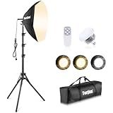 Torjim Softbox Photography Lighting Kit, 20'' x 20'' Professional Softbox Lighting Kit with 85W 3000-7500K LED Bulbs, Studio Lights for Photography/Video Recording/Live Streaming