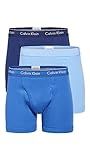 Calvin Klein Men's Cotton Classics 3-pack Boxer Brief, Medieval Blue, Minnow, Blue Bay, Medium