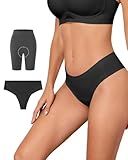 Ubras Anti Camel Toe Underwear Seamless Thongs for Women Comfortable No Show G-String Thongs Breathable Thongs for Gym Black M