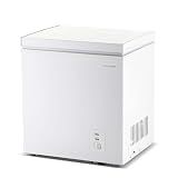 Frigidaire Chest Deep Freezer, 2.0 Cu. Ft. Capacity, Adjustable Thermostat-Removable Vinyl Coated Wire Basket-Easy Defrost Drain- Garage Ready- Pearl White