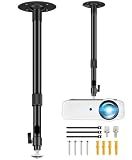 2-Be-Best Upgraded Projector Mount, Better Fixed Projector Ceiling Mount Projectors Wall Mounts with Extendable Length 14-24 in / 37-62 cm 360° Adjustable Projectors Mounts Black