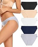 voenxe Women Bikini Underwear,Seamless Breathable Ladies Panties,No Show Comfortable Briefs Undies for Women,Hipster,5-Pack