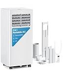 Feelfunn 10,000 BTU Portable Air Conditioner - Cools 450 Sq. Ft., 3-in-1 Portable AC Unit with Cool/Fan/Dehumidifier/Sleep, Quiet AC with LED Display, Remote & 24H Timer, for Bedroom, Dorm, Apartment