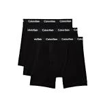 Calvin Klein Men's Cotton Stretch 3-pack Boxer Brief, 3 Black, Medium
