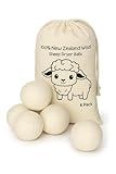 Natural Wool Dryer Balls | Reusable Natural Fabric Softener | Reduces Wrinkles & Drying Time | Large Dryer Balls is a Better Alternative to Plastic Balls and Liquid Softener| Saves Energy (Pack of 6)